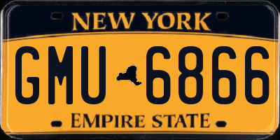 NY license plate GMU6866