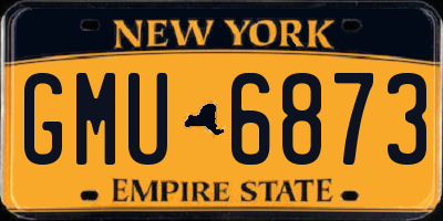 NY license plate GMU6873