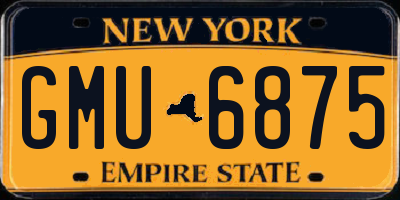 NY license plate GMU6875