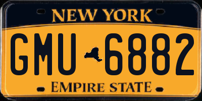 NY license plate GMU6882