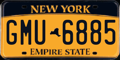 NY license plate GMU6885