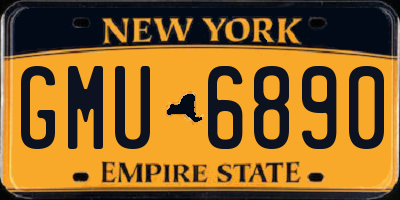 NY license plate GMU6890