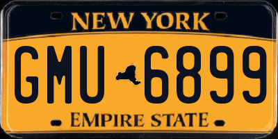 NY license plate GMU6899