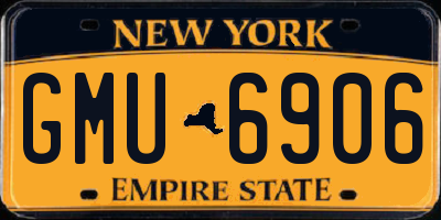NY license plate GMU6906