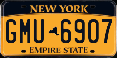NY license plate GMU6907