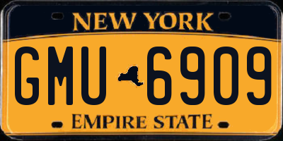 NY license plate GMU6909