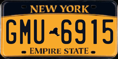 NY license plate GMU6915