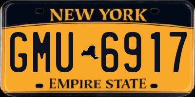 NY license plate GMU6917
