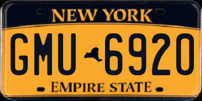 NY license plate GMU6920