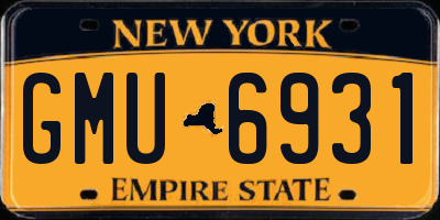 NY license plate GMU6931