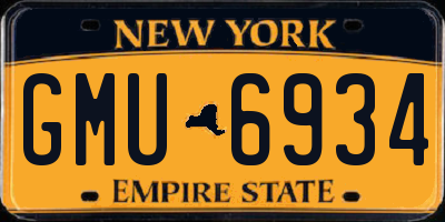 NY license plate GMU6934