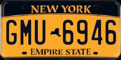 NY license plate GMU6946