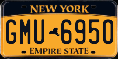 NY license plate GMU6950