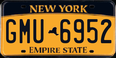 NY license plate GMU6952