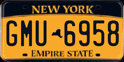 NY license plate GMU6958