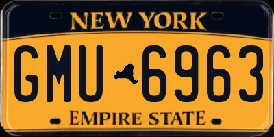 NY license plate GMU6963