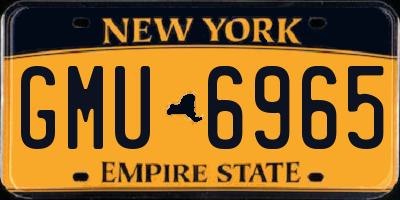 NY license plate GMU6965