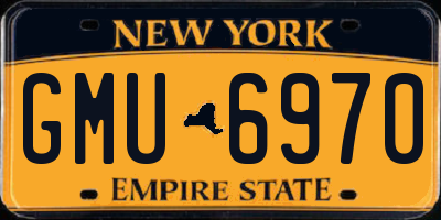 NY license plate GMU6970