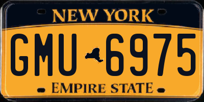 NY license plate GMU6975