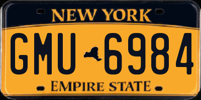 NY license plate GMU6984