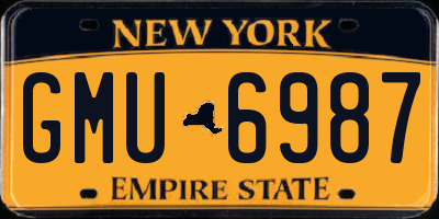 NY license plate GMU6987