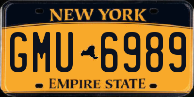 NY license plate GMU6989