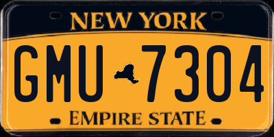NY license plate GMU7304