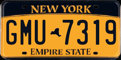 NY license plate GMU7319