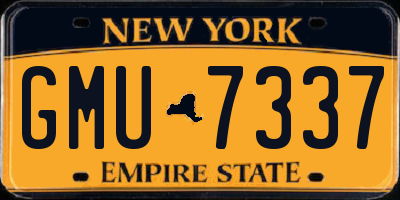 NY license plate GMU7337