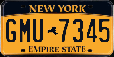 NY license plate GMU7345