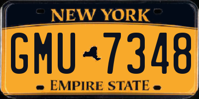 NY license plate GMU7348