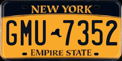 NY license plate GMU7352