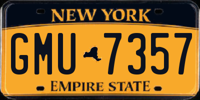 NY license plate GMU7357