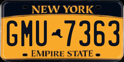 NY license plate GMU7363