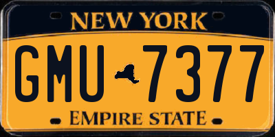 NY license plate GMU7377