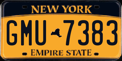 NY license plate GMU7383