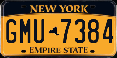 NY license plate GMU7384
