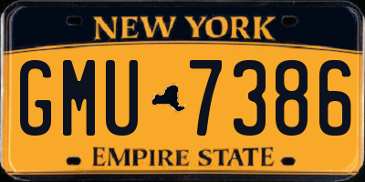 NY license plate GMU7386