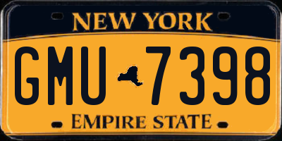 NY license plate GMU7398