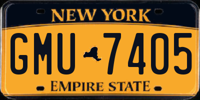 NY license plate GMU7405