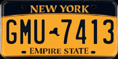NY license plate GMU7413