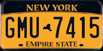 NY license plate GMU7415