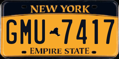NY license plate GMU7417