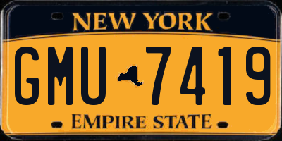 NY license plate GMU7419