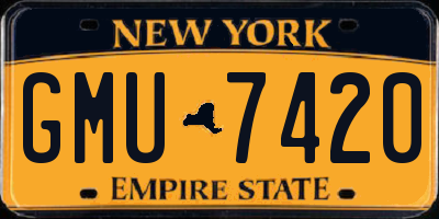 NY license plate GMU7420