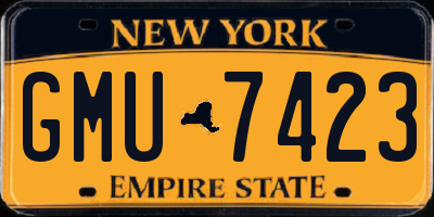 NY license plate GMU7423