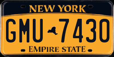 NY license plate GMU7430