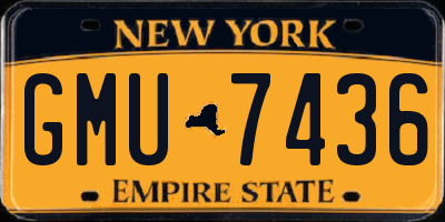 NY license plate GMU7436