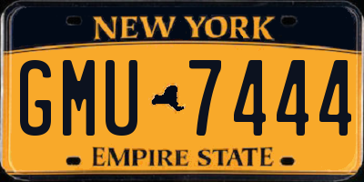NY license plate GMU7444