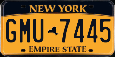 NY license plate GMU7445